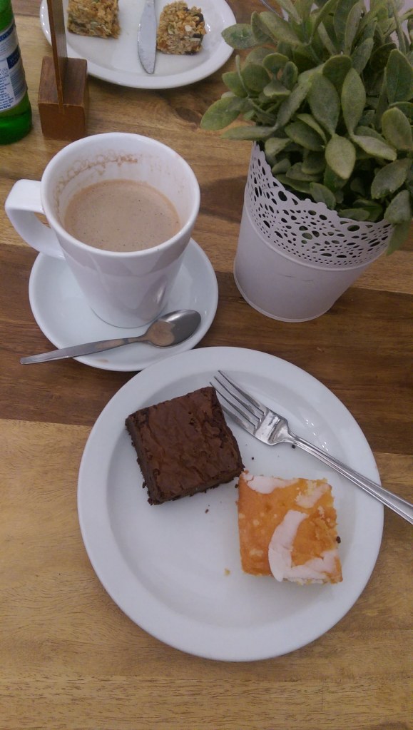 gluten free cakes in Kirkstall Abbey visitor centre cafe. read the full review of this free day out in Leeds by Helen's Journey Blog