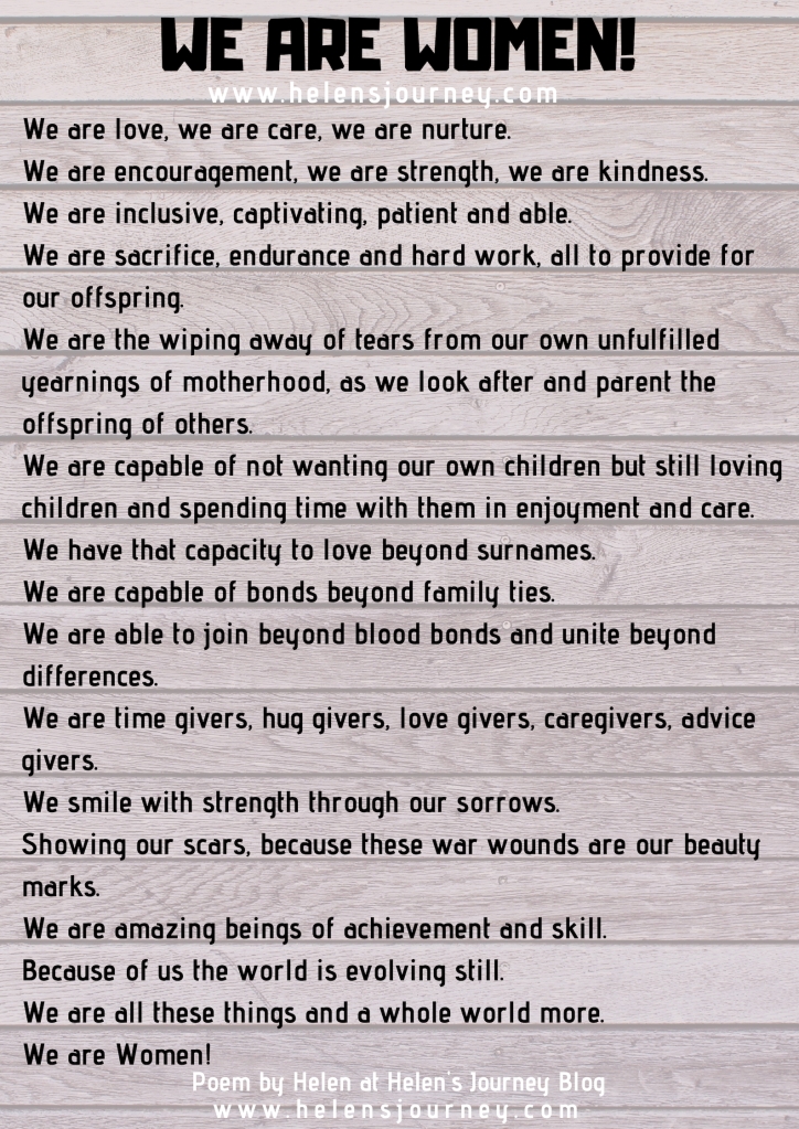 We Are Women! Poem about the power of a woman by Helen's Journey Blog